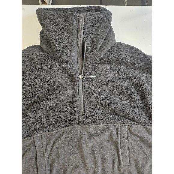 Northface Dolman Sleeve Oversize Cozy Black Fleece 3/4 Zip Medium - Picture 2 of 9